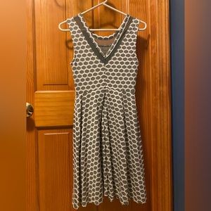Gray and White polkadot dress